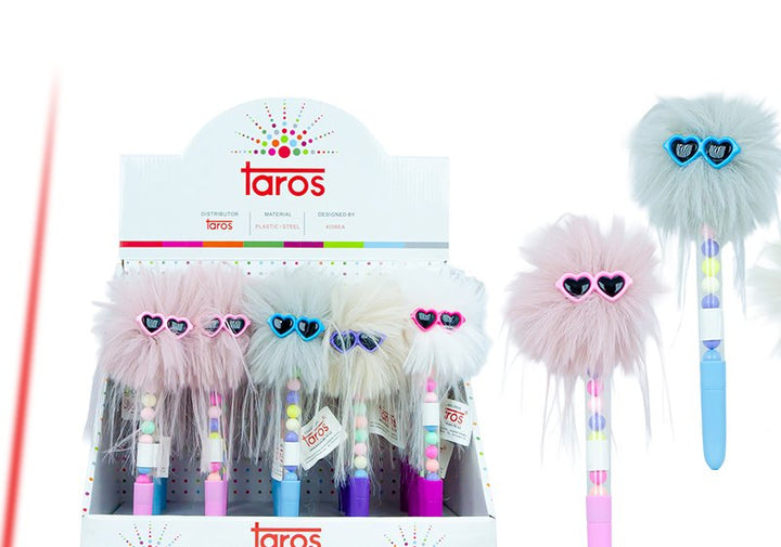 TAROS UNICK COLOR GÖZLÜKLÜ PONPON TEPELİ TÜKENMEZ KALEM