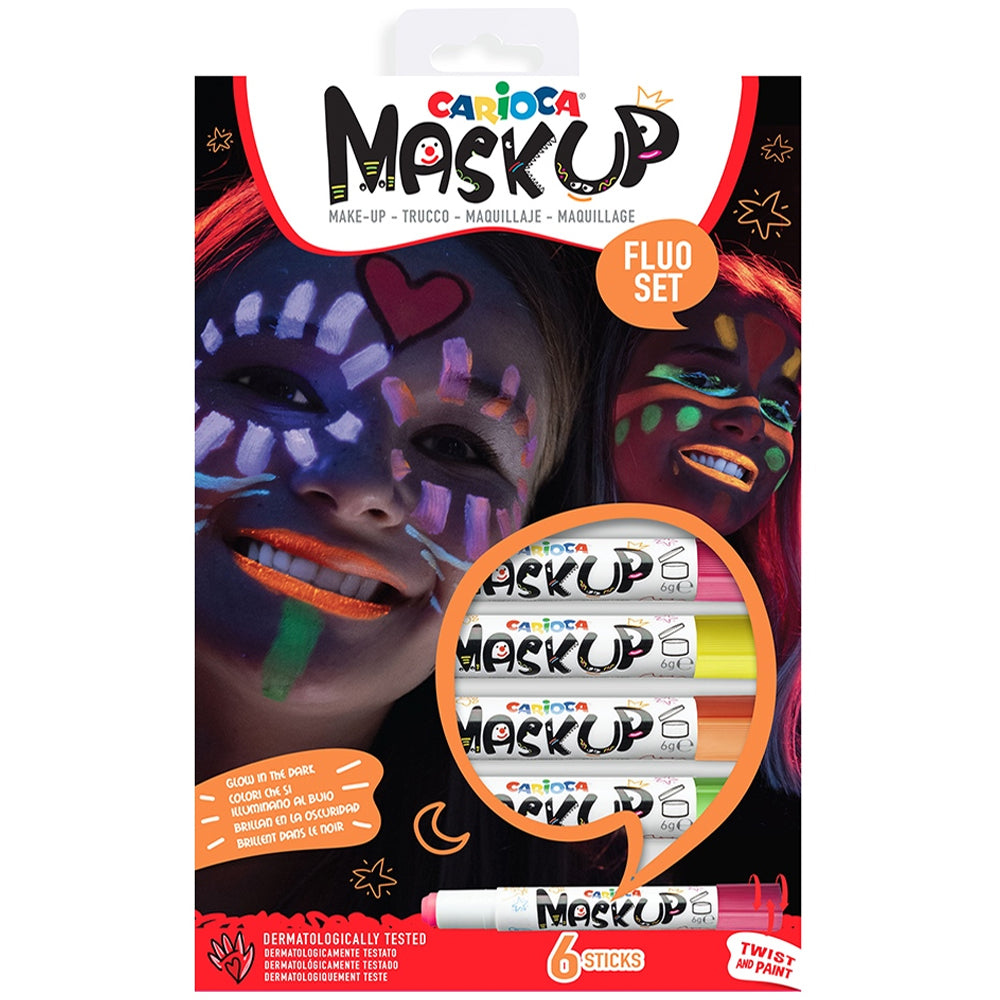 CARIOCA 43156 YÜZ BOYASI 6 GR. 6 RENK FOSFORLU
