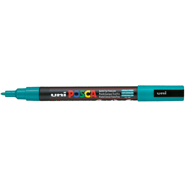 UNİBALL PC-3M POSCA 0.9- 1.3MM SU BAZLI POSTER MARKÖR ZÜMRÜT YEŞİLİ