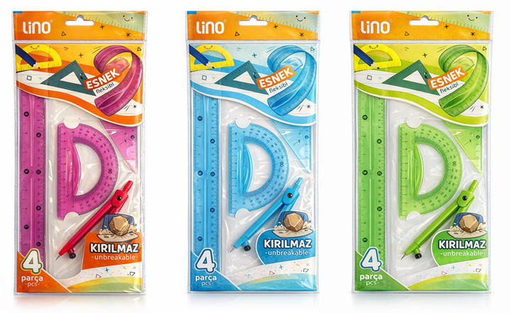 LİNO LC-002 ÇİZİM SETİ PERGELLİ FLEXIBLE 4 LÜ