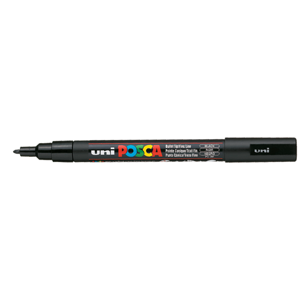 UNİ POSCA 0.9‐1.3 SU BAZLI BOYAMA MARKÖRÜ SİYAH N