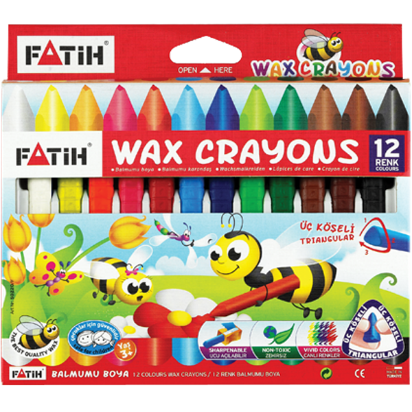FATİH 50290 ÜÇGEN CRAYON 12 RENK JUMBO ( MUM BOYA )