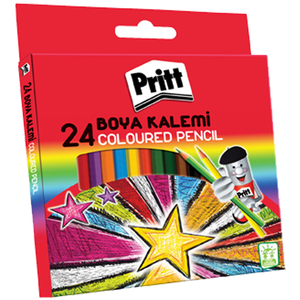 Pritt Kuruboya Karton Kutu Tam Boy 24 Renk