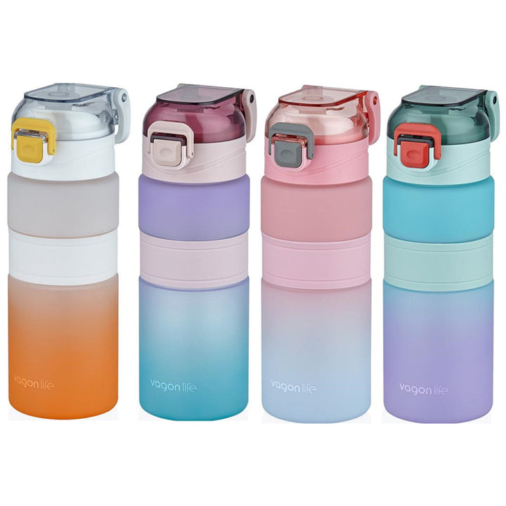 VAGONLİFE 800ML SOFT-TOUCH MOTİVASYON SU MATARASI BLUE