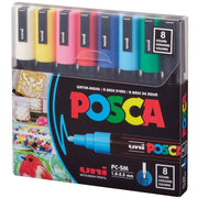UNİBALL PC-5M 8C 1.8-2.5MM SU BAZLI POSTER MARKÖRÜ ANARENK 8'Lİ