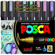UNİBALL PC-5M/8C 1.8-2.5MM SU BAZLI POSTER MARKÖRÜ METALİK 8'Lİ