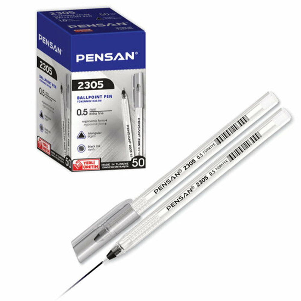 PENSAN 2305 ÜÇGEN SİYAH 0,5 MM SÜLİ TÜKENMEZ KLM