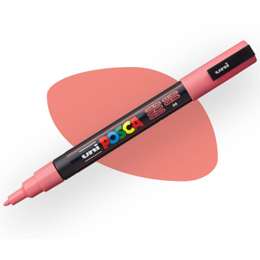 UNİBALL PC-3M POSCA 0.9- 1.3MM SU BAZLI POSTER MARKÖR MERCAN PEMBE