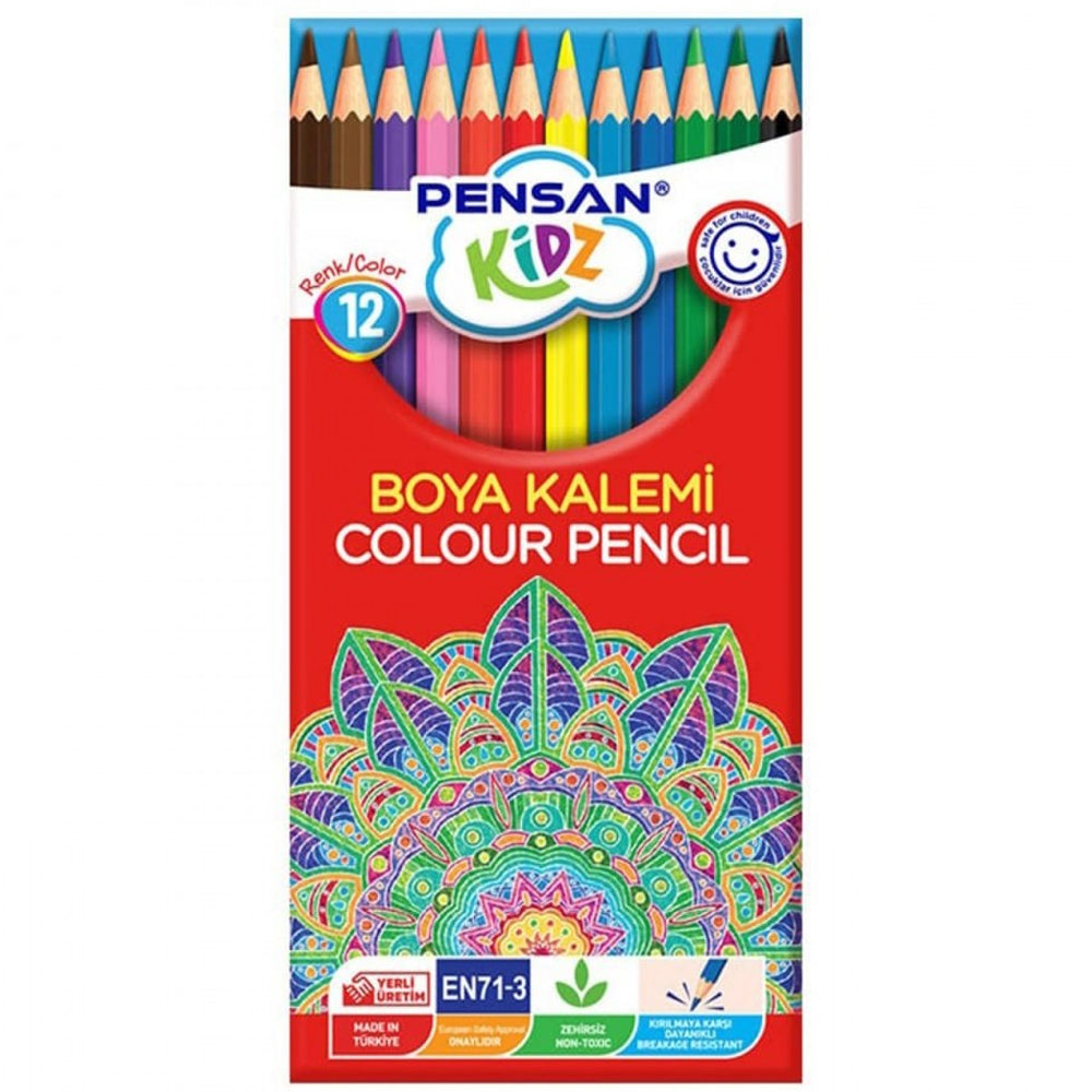 PENSAN KİDZ KURUBOYA 12 RENK TAM BOYA KALEMİ