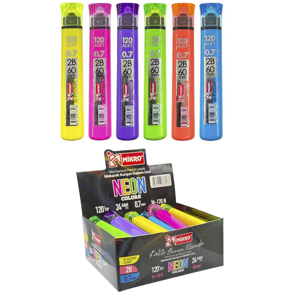 MİKRO M-120N 60 MM NEON 120 Lİ KURŞUN KALEM UCU 0,7MM
