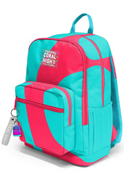 Coral High Neon Mercan Turkuaz Desenli Okul Sırt Çantası 23685