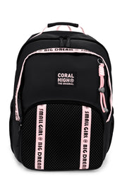 Coral High Siyah Pembe Okul Sırt Çantası 24410
