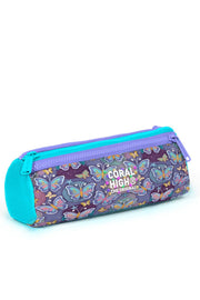 Coral High Kids Pastel Renkli Kelebek Desenli Üç Bölmeli Kalem Çantası 31006