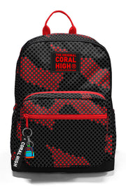 Coral High Siyah Kırmızı Desenli Okul Sırt Çantası 33233