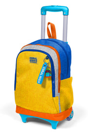 Coral High Kids Gri Sarı Üç Bölmeli Çekçekli Okul Sırt Çantası 34021