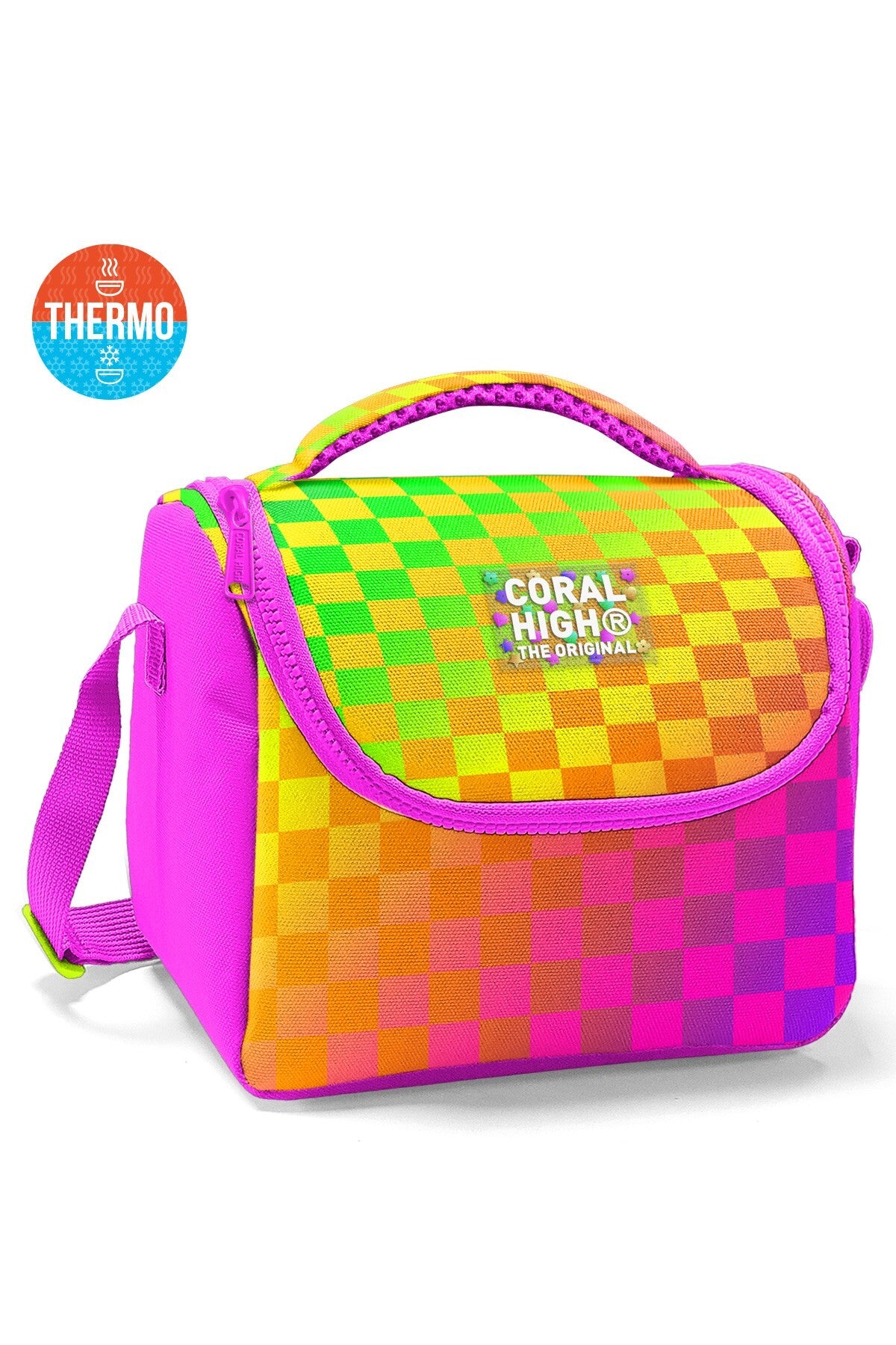 Coral High Kids Renkli Dama Desenli Thermo Beslenme Çantası 37103