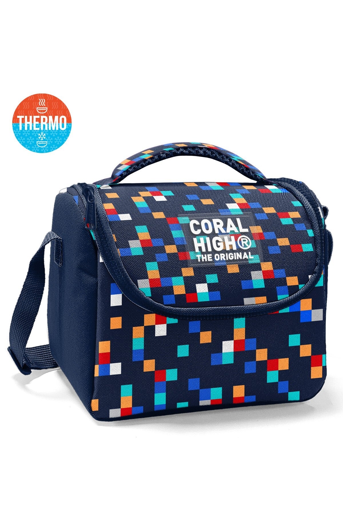 Coral High Kids Lacivert Geometrik Desenli Thermo Beslenme Çantası 37135