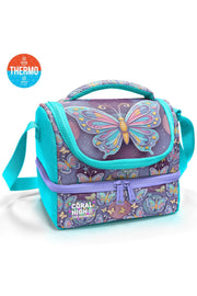 Coral High Kids Pastel Renkli Kelebek Desenli Thermo İki Katlı Beslenme Çantası 37203