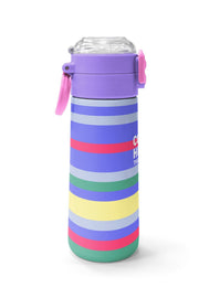 Coral High Kids Milka Gri Sarı Çizgi Desenli Pipetli ve Direkt İçim Çelik Termos 500 ml 38102
