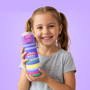 Coral High Kids Milka Gri Sarı Çizgi Desenli Pipetli ve Direkt İçim Çelik Termos 500 ml 38102
