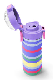 Coral High Kids Milka Gri Sarı Çizgi Desenli Pipetli ve Direkt İçim Çelik Termos 500 ml 38102