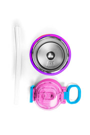 Coral High Kids Neon Renkli Dama Desenli Pipetli ve Direkt İçim Çelik Termos 500 ml 38103