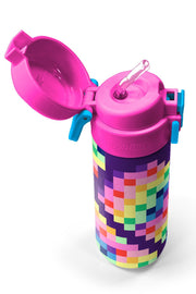 Coral High Kids Çok Renkli Piksel Kalp Desenli Pipetli ve Direkt İçim Çelik Termos 500 ml 38108