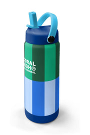 Coral High Mavi Yeşil Çizgi Desenli Katlanır Ağızlıklı Çelik Termos 650 ml 38311