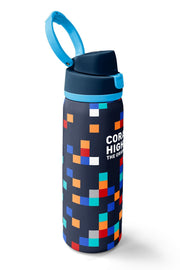 Coral High Lacivert Geometrik Desenli Pipetli ve Direkt İçim Çelik Termos 800 ml 38513