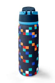 Coral High Lacivert Geometrik Desenli Pipetli ve Direkt İçim Çelik Termos 800 ml 38513