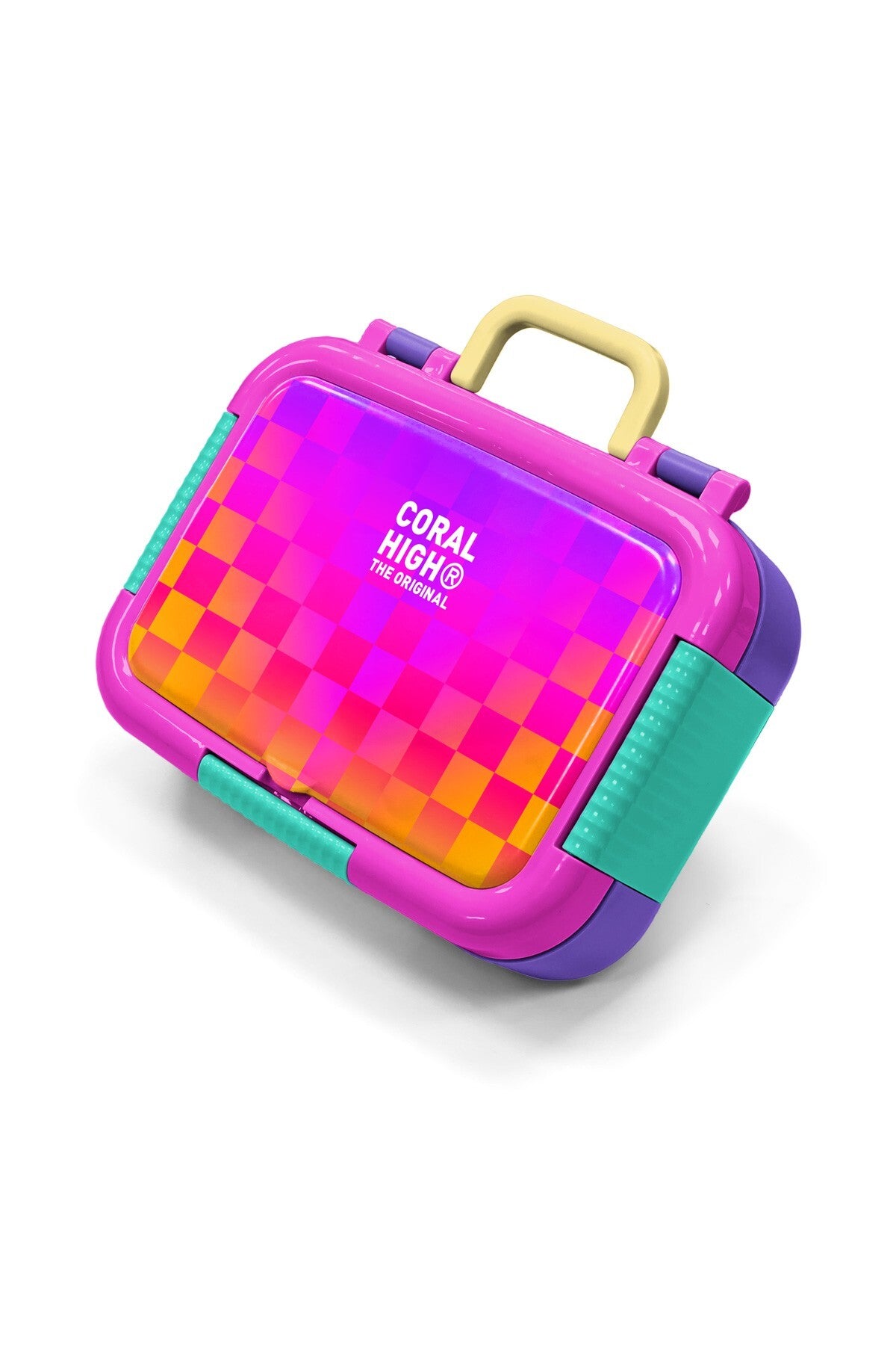 Coral High Kids Neon Renkli Dama Desenli Paslanmaz Çelik Beslenme Kabı 39103