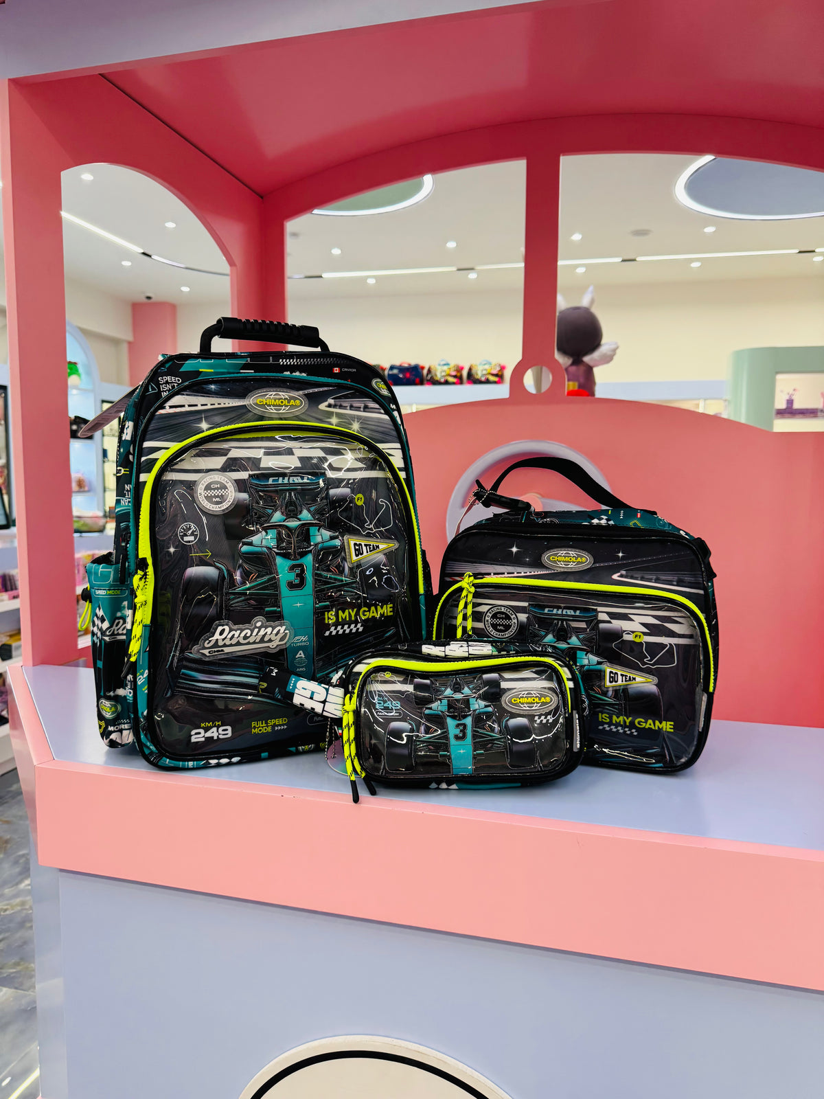 CHIMOLA RACING CAR ÇANTA - BESLENME KALEM ÇANTASI SETİ