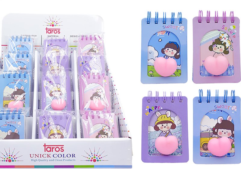 TAROS UNICK COLOR ÇİLEK KIZ KALPLİ SPİRALLİ NOT DEFTERİ