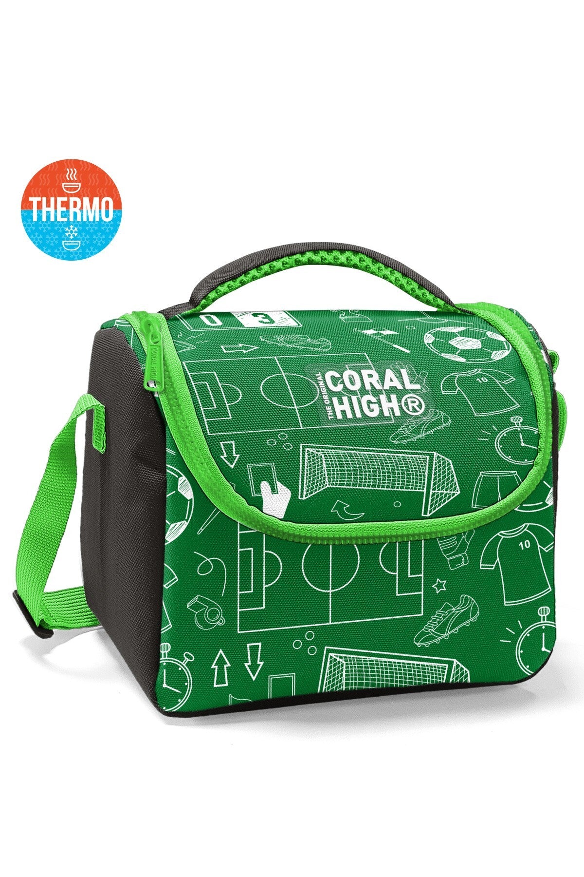 Coral High Kids Yeşil Futbol Desenli Thermo Beslenme Çantası 37147
