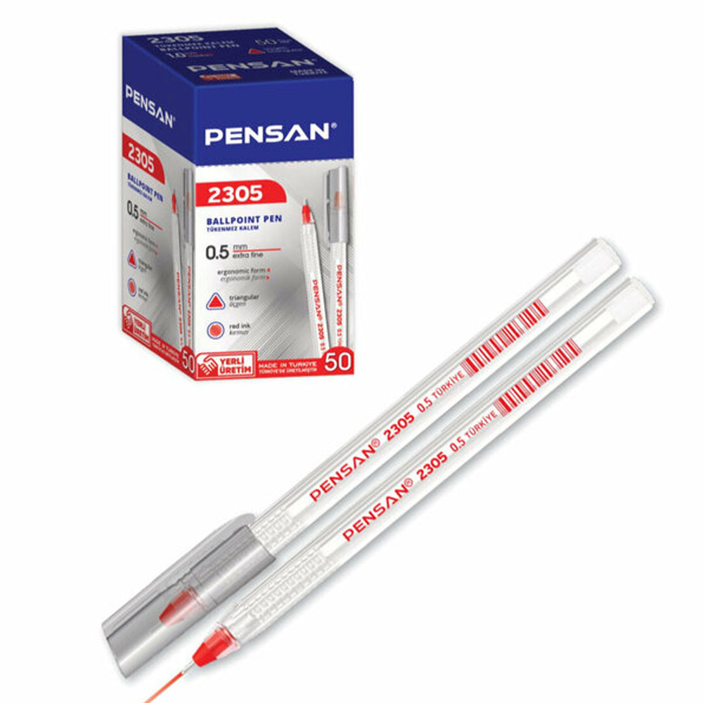 PENSAN 2305 ÜÇGEN KIRMIZI 0,5 MM SÜLİ TÜKENMEZ KLM