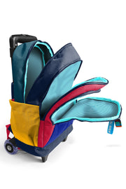 Coral High Kids Lacivert Sarı Kırmızı Üç Bölmeli Çekçekli Okul Sırt Çantası 34022