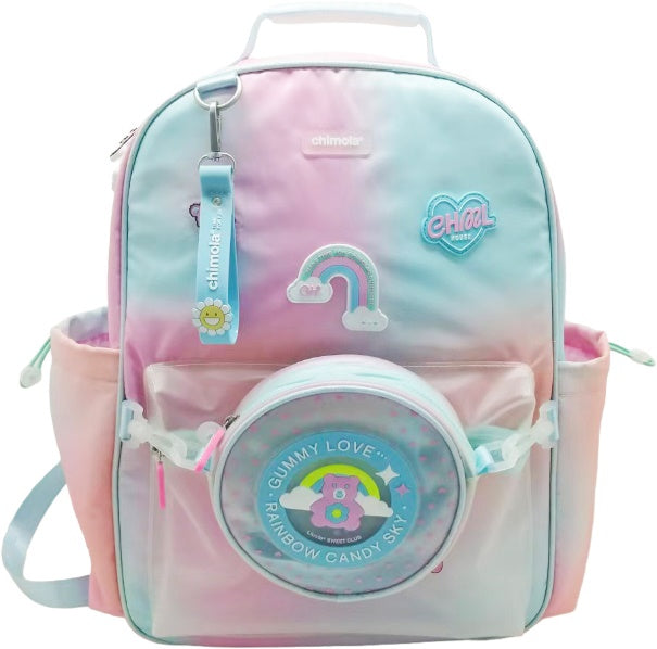 CHIMOLA RAİNBOW AYICIK MAVİ-PEMBE SIRT ÇANTASI 17" (B25B6262)