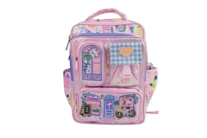 CHIMOLA MY HOUSE BLOOMING CATS PEMBE SIRT ÇANTASI 16" (TR181)