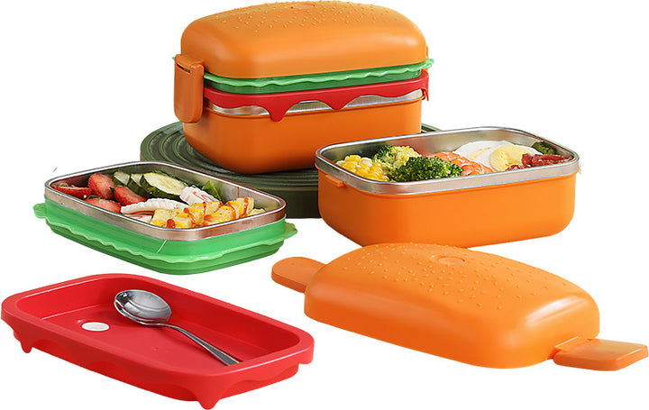 DREAM VEST ÜÇ KATLI HAMBURGER ÇELİK BESLENME KUTUSU 1360ML (7101)