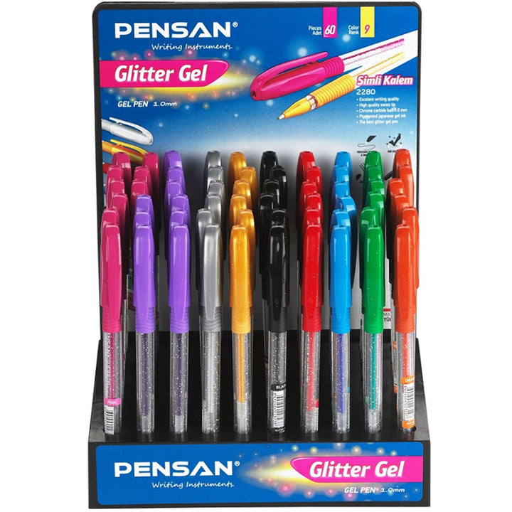 PENSAN SİMLİ GLİTTER SET KALEM 60 LI