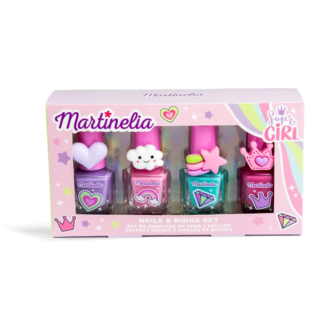 90198/MARTİNELİA SUPER GİRL KIZ ÇOCUK 4'LÜ OJE VE YÜZÜK SETİ