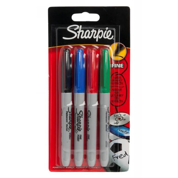SHARPİE MARKÖR PERMANENT FİNE 4 LÜ STANDART RENK