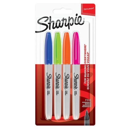 SHARPİE MARKÖR PERMANENT FİNE CANLİ RENKLER 4 LÜ