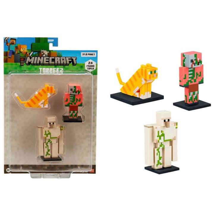 MİNECRAFT 3D FİGÜR TOPPEEZ 3 LÜ SET ASORTİ