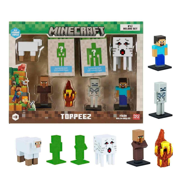 MİNECRAFT 3D FİGÜR TOPPEEZ 8 Lİ DELÜKS SET ASORTİ
