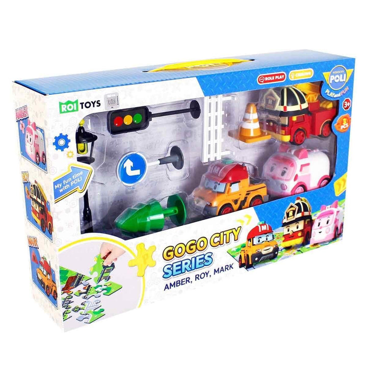 ROBOCAR POLİ GOGO CİTY SERİES AMBER ROY MARK OYUN SETİ