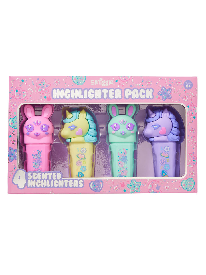 9332934389328 Smiggle - All Stars Kokulu Fosforlu Highlighter 4lü Kalem Seti