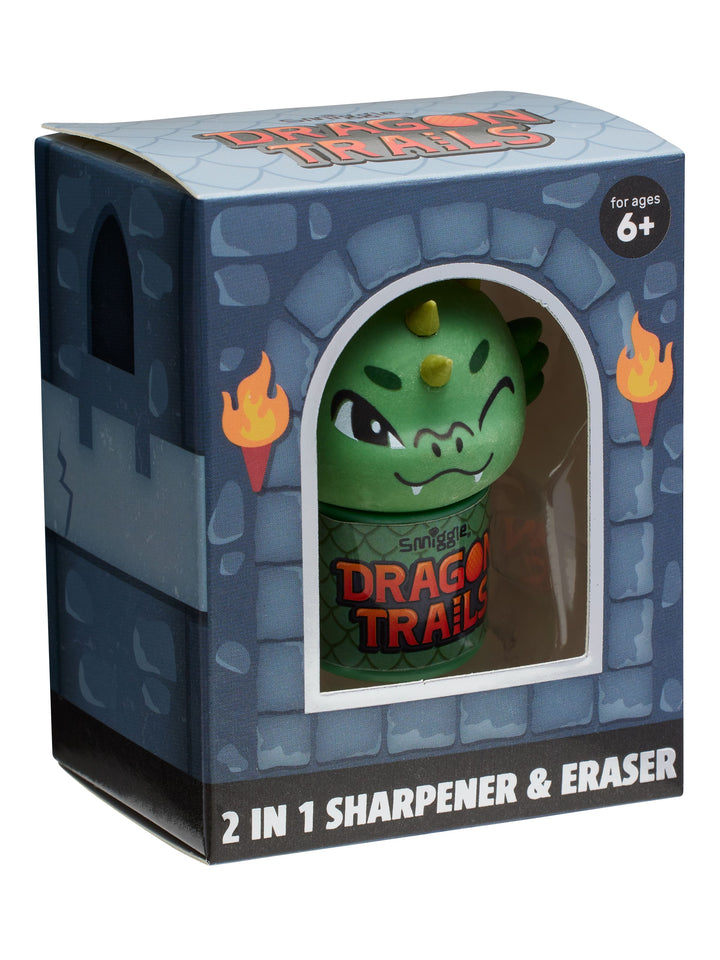 9332934411715 Smiggle - Dragon Trails 2'si 1 Arada Kalemtıraş ve Silgi