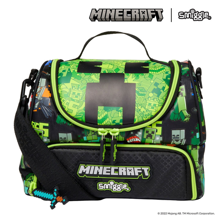 9332934353299 Smiggle - Minecraft Çift Katlı Askılı Beslenme Çantası